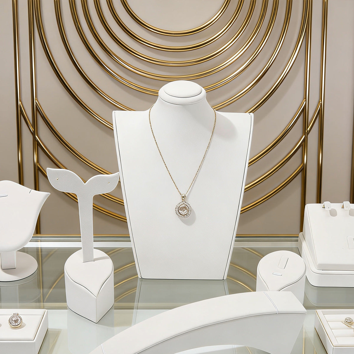 White Metal Jewelry Rack For Elegant Accessories Display