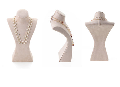 Jewelry Display Bust In Flannel Material, 1 Piece, Available In Coffer Color