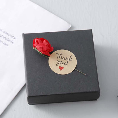 Rose Jewelry Box For Valentine's Day, 1 Piece Paper Jewelry Packaging In Dyed Black