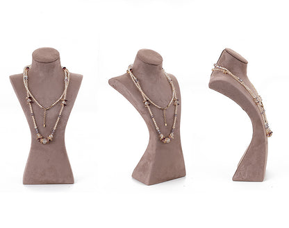 Jewelry Display Bust In Flannel Material, 1 Piece, Available In Coffer Color