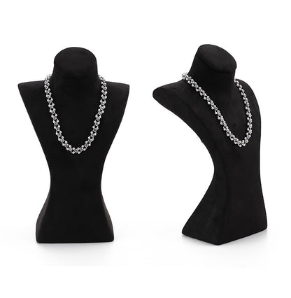 Jewelry Display Bust In Flannel Material, 1 Piece, Available In Coffer Color
