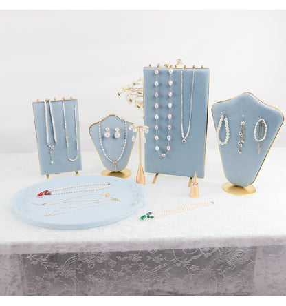 1 Piece Jewelry Rack In Light Blue Flannel For Elegant Accessory Display