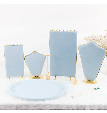 1 Piece Jewelry Rack In Light Blue Flannel For Elegant Accessory Display