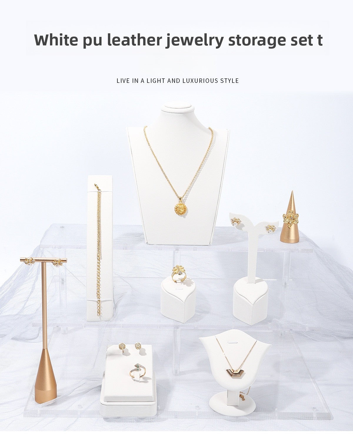 White Metal Jewelry Rack For Elegant Accessories Display