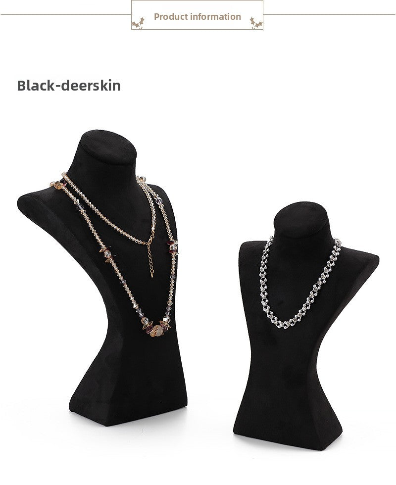 Jewelry Display Bust In Flannel Material, 1 Piece, Available In Coffer Color