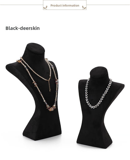 Jewelry Display Bust In Flannel Material, 1 Piece, Available In Coffer Color
