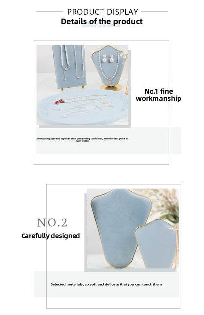 1 Piece Jewelry Rack In Light Blue Flannel For Elegant Accessory Display