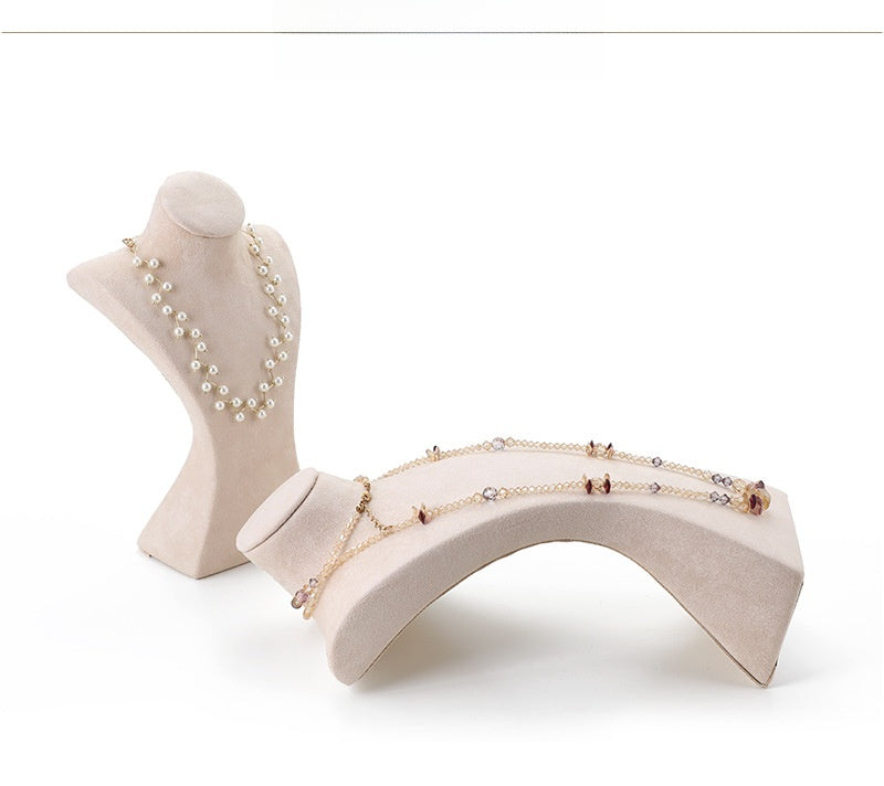 Jewelry Display Bust In Flannel Material, 1 Piece, Available In Coffer Color