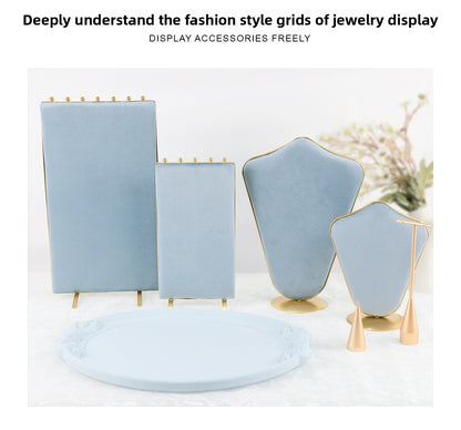 1 Piece Jewelry Rack In Light Blue Flannel For Elegant Accessory Display