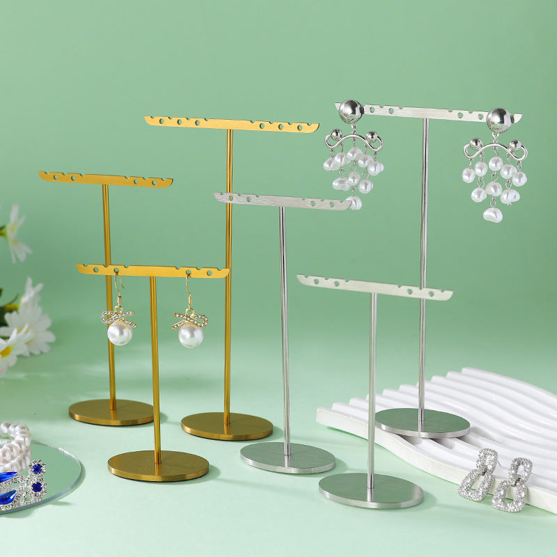 1 Piece Metal Jewelry Rack In Elegant Gold Finish For Stylish Accessory Display