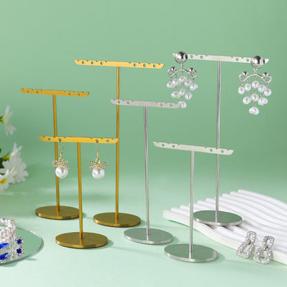 1 Piece Metal Jewelry Rack In Elegant Gold Finish For Stylish Accessory Display