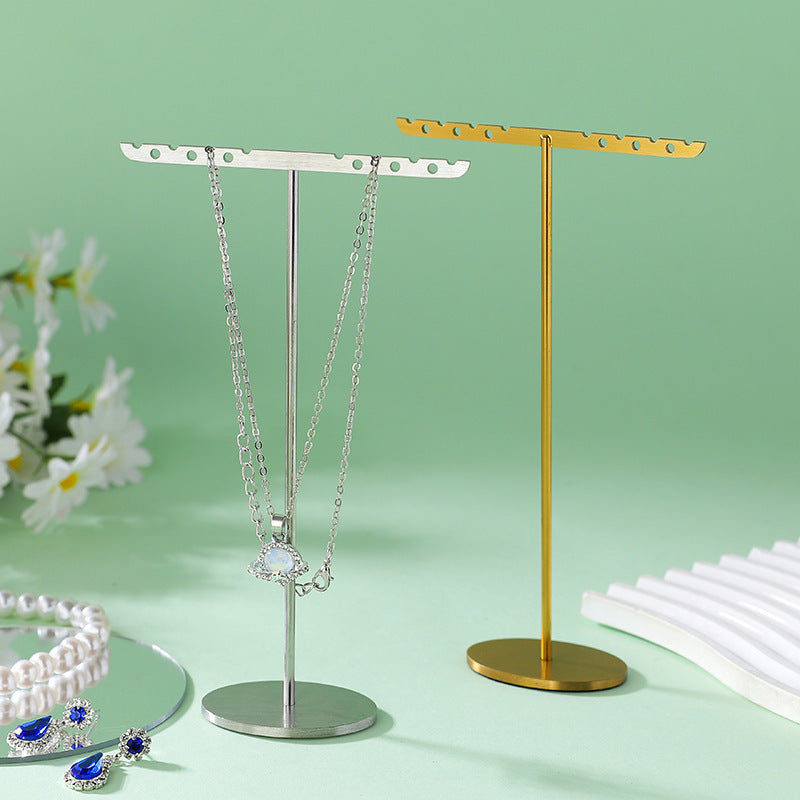 1 Piece Metal Jewelry Rack In Elegant Gold Finish For Stylish Accessory Display