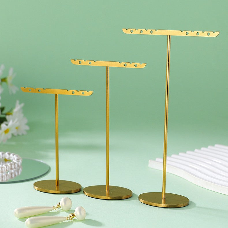 1 Piece Metal Jewelry Rack In Elegant Gold Finish For Stylish Accessory Display