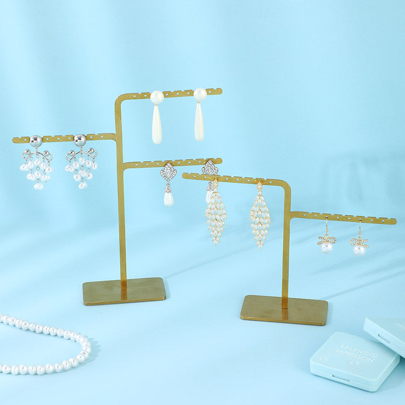 1 Piece Metal Jewelry Rack In Elegant Gold Finish For Stylish Accessories Display