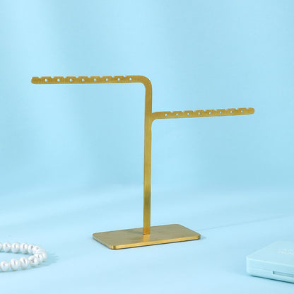 1 Piece Metal Jewelry Rack In Elegant Gold Finish For Stylish Accessories Display