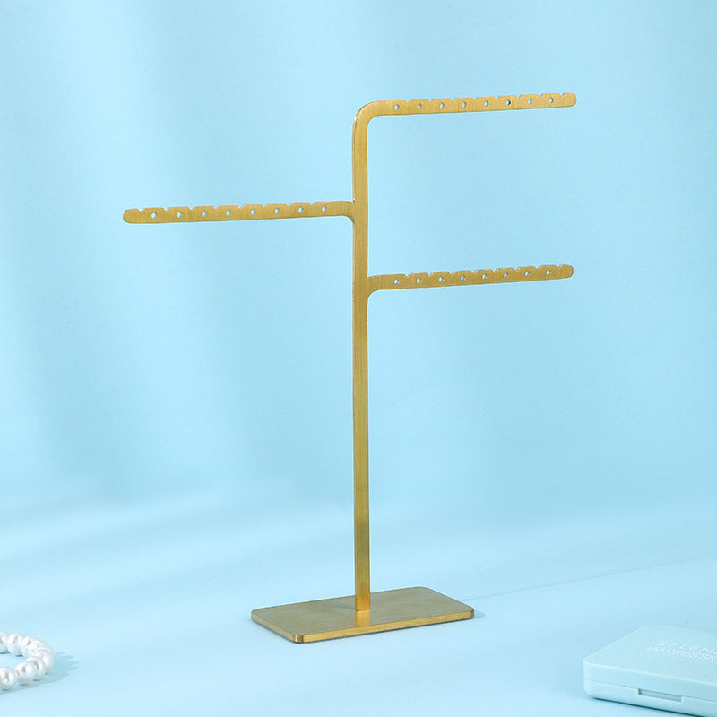 1 Piece Metal Jewelry Rack In Elegant Gold Finish For Stylish Accessories Display
