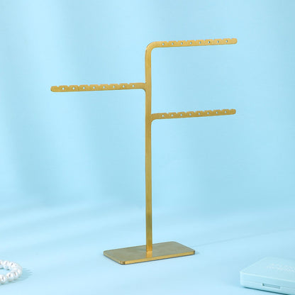 1 Piece Metal Jewelry Rack In Elegant Gold Finish For Stylish Accessories Display
