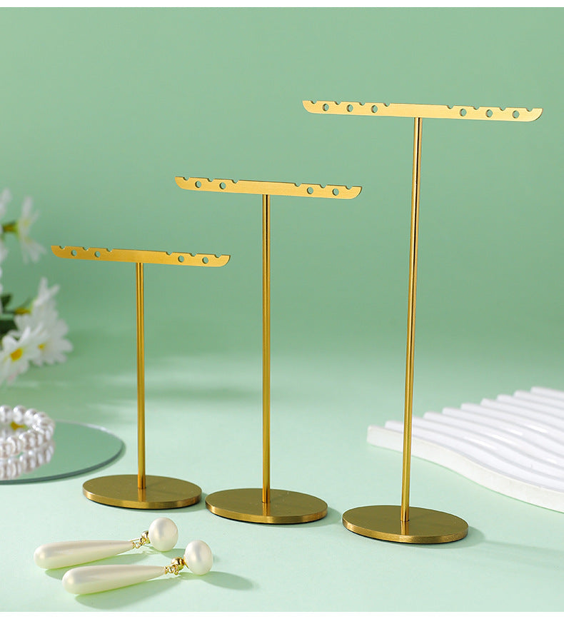 1 Piece Metal Jewelry Rack In Elegant Gold Finish For Stylish Accessory Display
