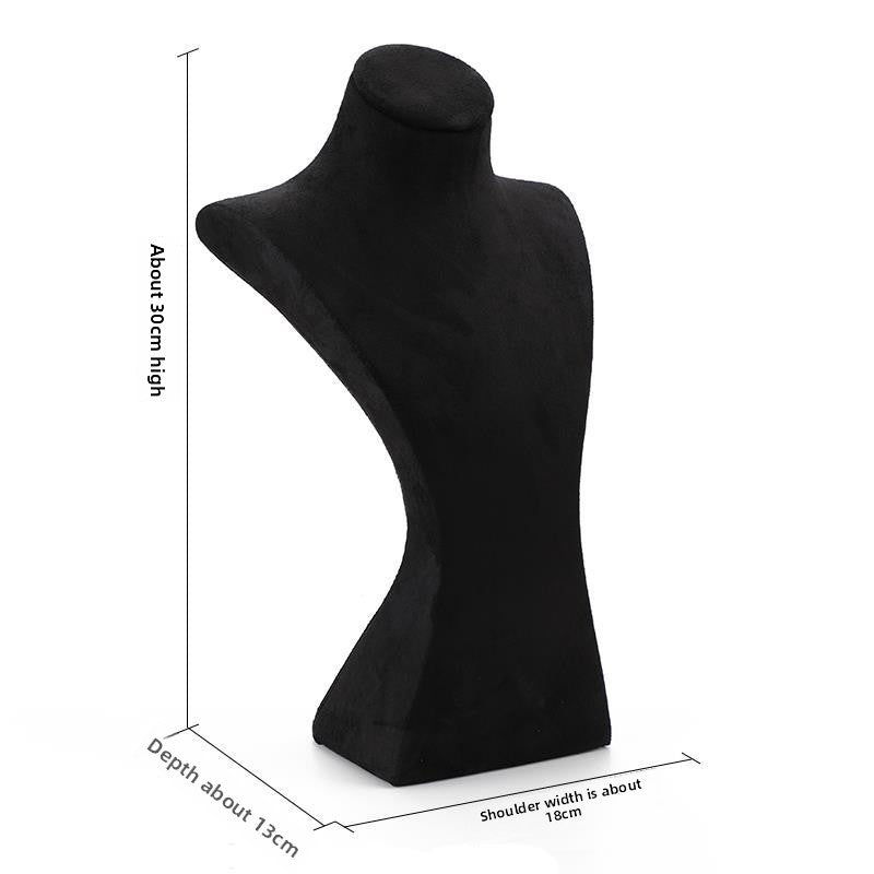 Jewelry Display Bust In Flannel Material, 1 Piece, Available In Coffer Color