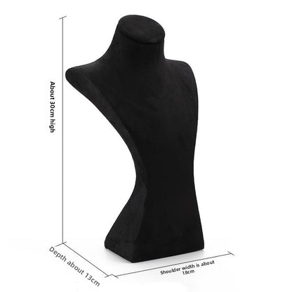 Jewelry Display Bust In Flannel Material, 1 Piece, Available In Coffer Color