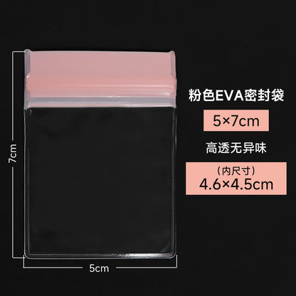 Pink EVA Jewelry Packaging Bags In Plastic Resealable Material For Secure Storage