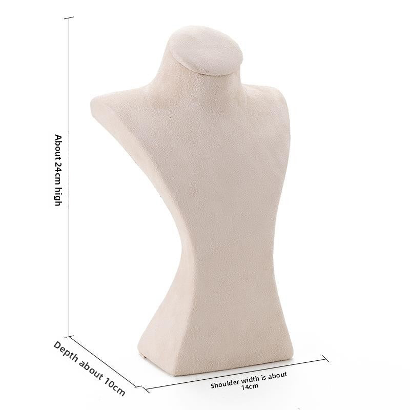Jewelry Display Bust In Flannel Material, 1 Piece, Available In Coffer Color