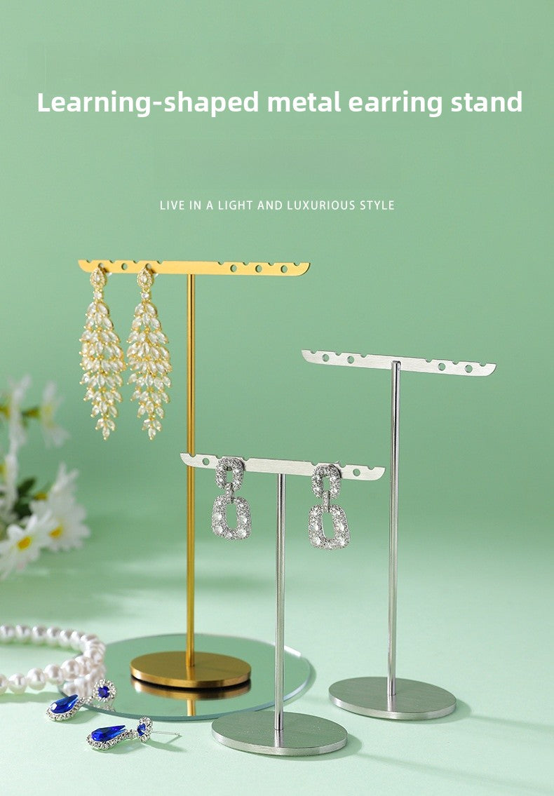 1 Piece Metal Jewelry Rack In Elegant Gold Finish For Stylish Accessory Display