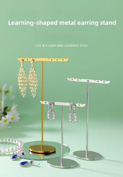1 Piece Metal Jewelry Rack In Elegant Gold Finish For Stylish Accessory Display