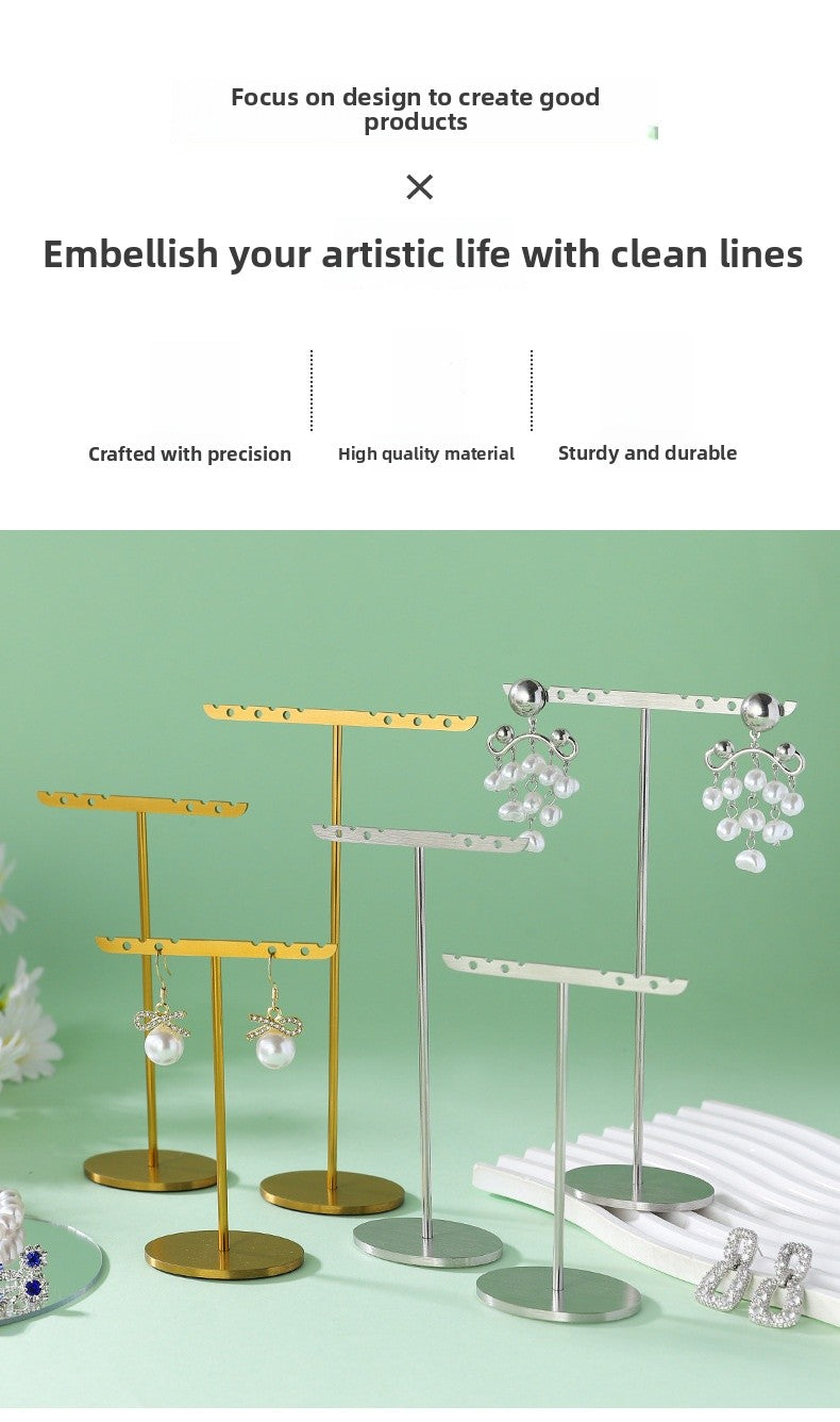 1 Piece Metal Jewelry Rack In Elegant Gold Finish For Stylish Accessory Display