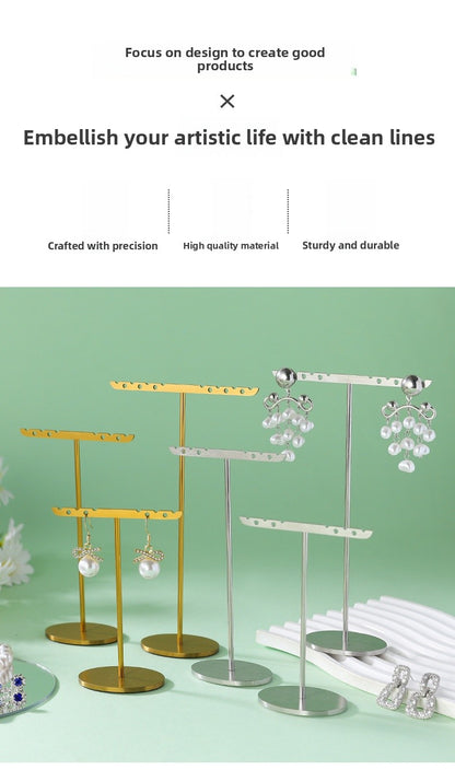 1 Piece Metal Jewelry Rack In Elegant Gold Finish For Stylish Accessory Display