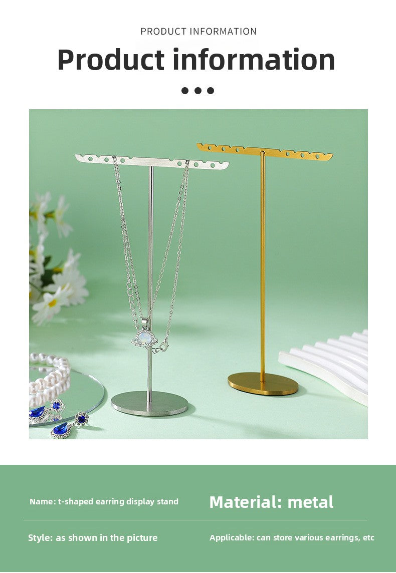 1 Piece Metal Jewelry Rack In Elegant Gold Finish For Stylish Accessory Display