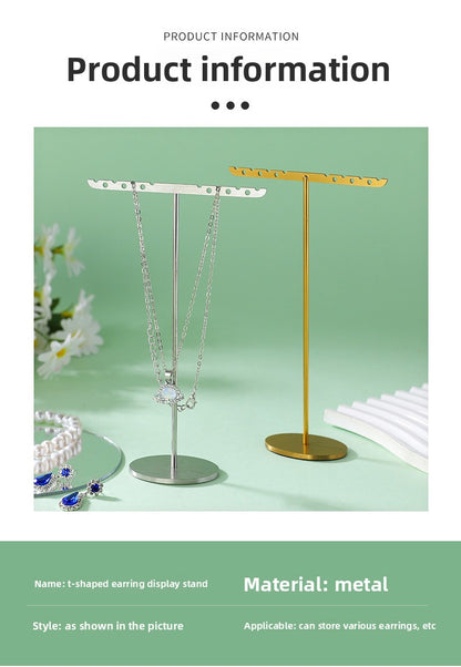 1 Piece Metal Jewelry Rack In Elegant Gold Finish For Stylish Accessory Display