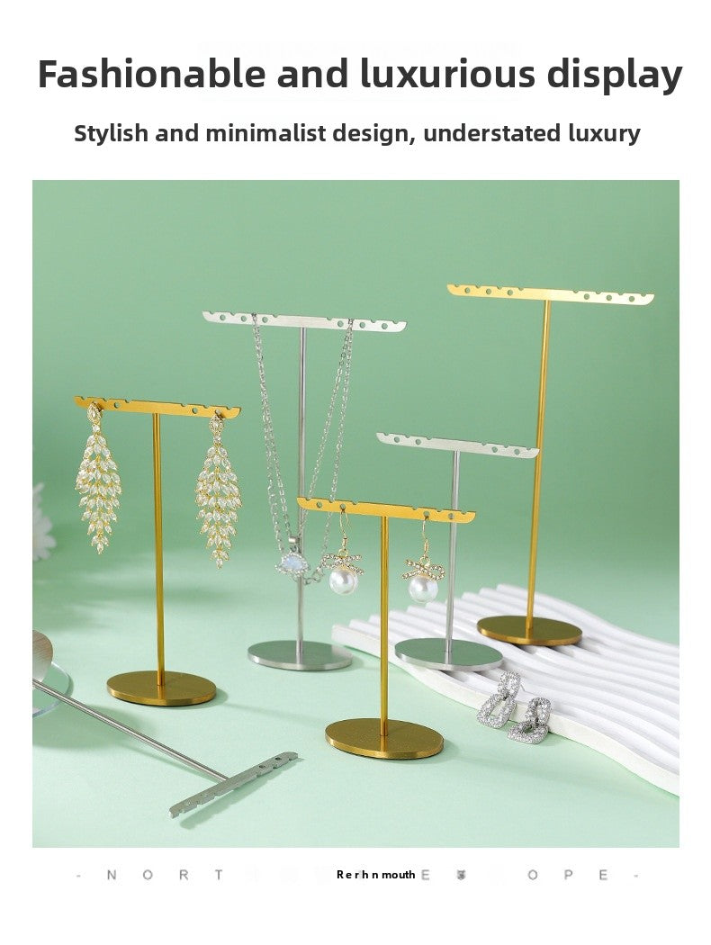 1 Piece Metal Jewelry Rack In Elegant Gold Finish For Stylish Accessory Display