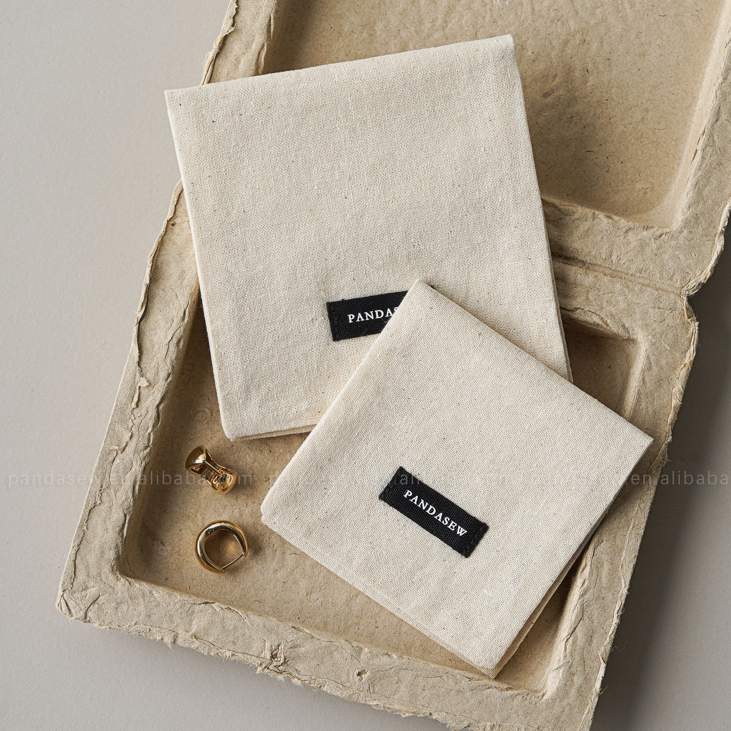 1 Piece Cotton Jewelry Packaging Bag In Beige For Elegant Jewelry Storage