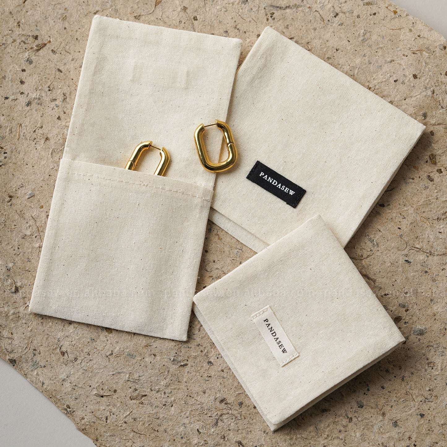 1 Piece Cotton Jewelry Packaging Bag In Beige For Elegant Jewelry Storage