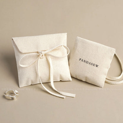 Cotton Jewelry Packaging Bags In Beige For Elegant And Eco-Friendly Jewelry Storage