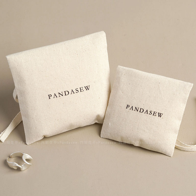 Cotton Jewelry Packaging Bags In Beige For Elegant And Eco-Friendly Jewelry Storage