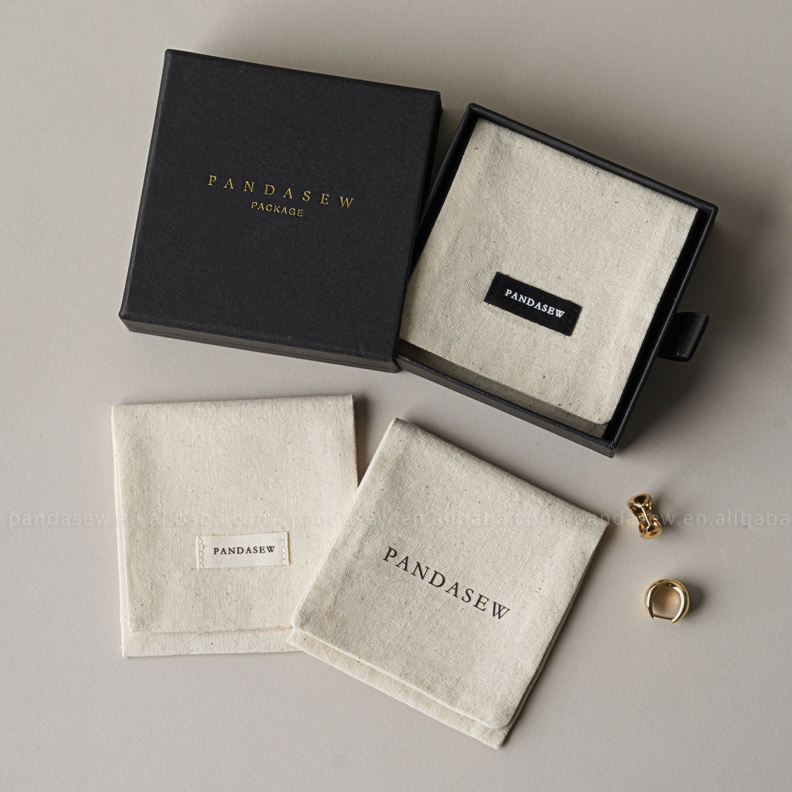 1 Piece Cotton Jewelry Packaging Bag In Beige For Elegant Jewelry Storage