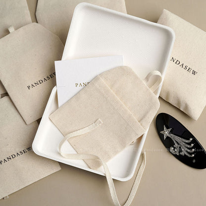 Cotton Jewelry Packaging Bags In Beige For Elegant And Eco-Friendly Jewelry Storage