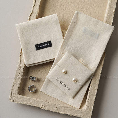 1 Piece Cotton Jewelry Packaging Bag In Beige For Elegant Jewelry Storage