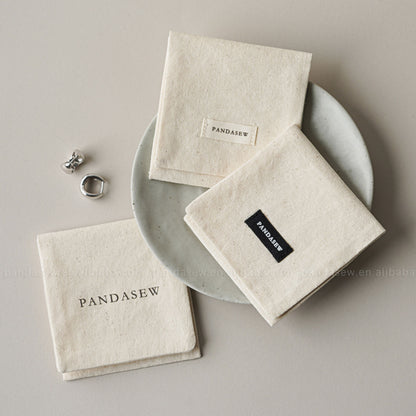 1 Piece Cotton Jewelry Packaging Bag In Beige For Elegant Jewelry Storage