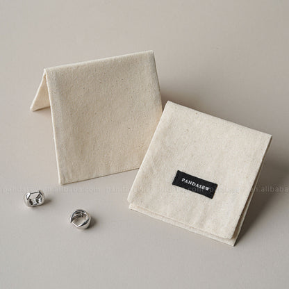 1 Piece Cotton Jewelry Packaging Bag In Beige For Elegant Jewelry Storage