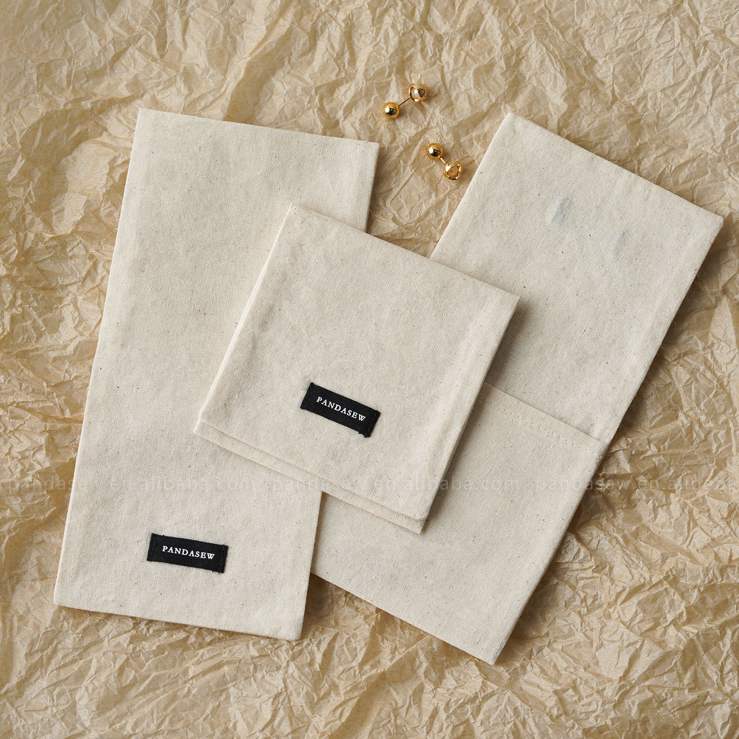 1 Piece Cotton Jewelry Packaging Bag In Beige For Elegant Jewelry Storage