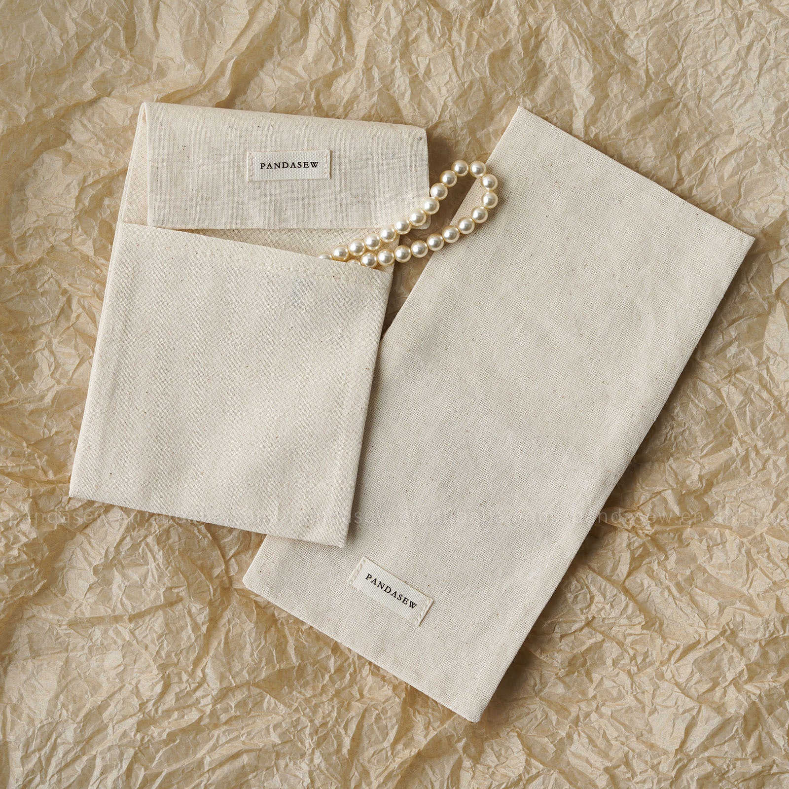 1 Piece Cotton Jewelry Packaging Bag In Beige For Elegant Jewelry Storage