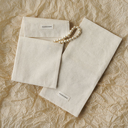 1 Piece Cotton Jewelry Packaging Bag In Beige For Elegant Jewelry Storage