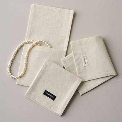 1 Piece Cotton Jewelry Packaging Bag In Beige For Elegant Jewelry Storage