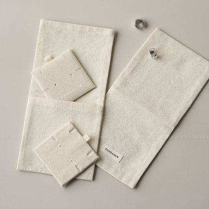 1 Piece Cotton Jewelry Packaging Bag In Beige For Elegant Jewelry Storage