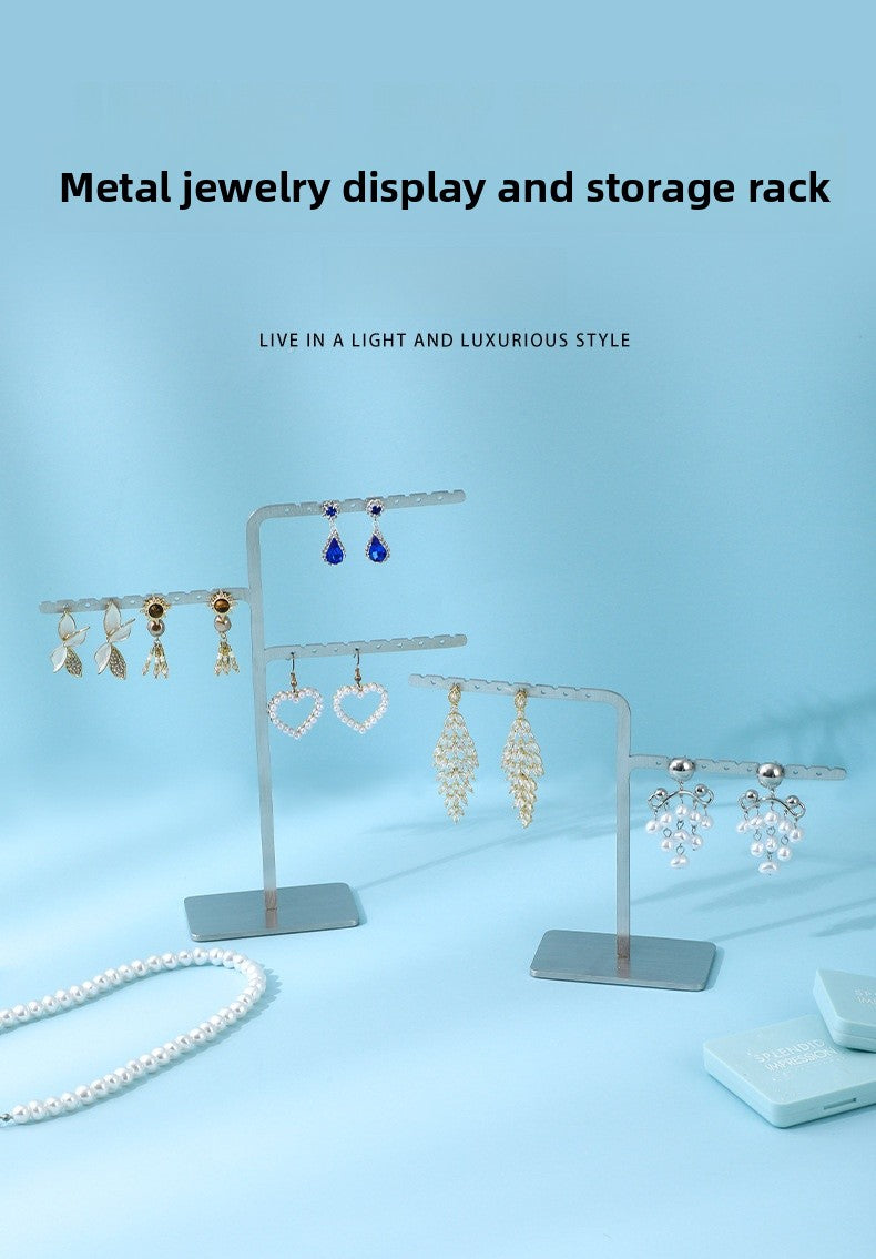 1 Piece Metal Jewelry Rack In Elegant Gold Finish For Stylish Accessories Display