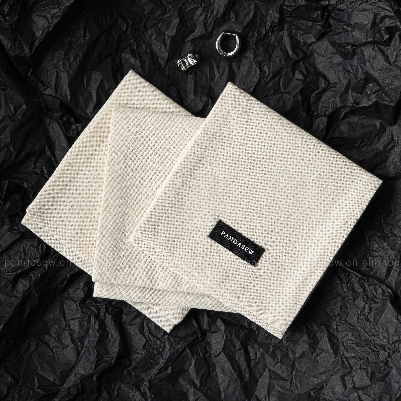 1 Piece Cotton Jewelry Packaging Bag In Beige For Elegant Jewelry Storage