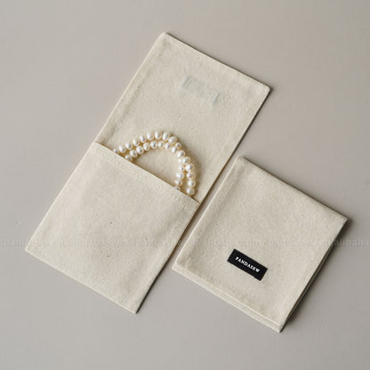 1 Piece Cotton Jewelry Packaging Bag In Beige For Elegant Jewelry Storage